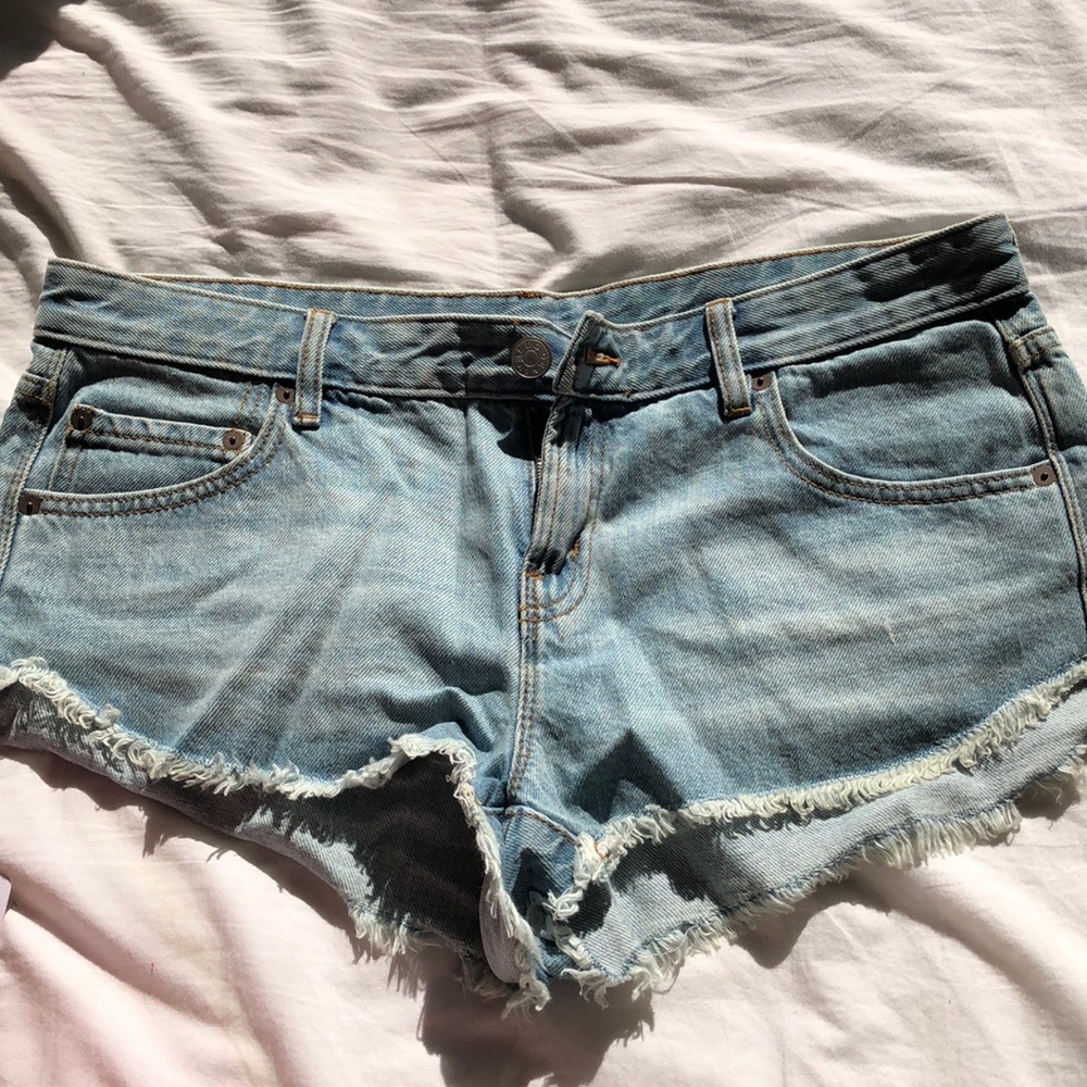 Light Washed Blue Jean Shorts